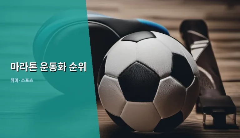 마라톤 운동화 순위 선택 가이드 및 유형별 특징