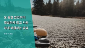 눈 충혈 원인부터 확실하게 잡고 시원하게 해결하는 방법