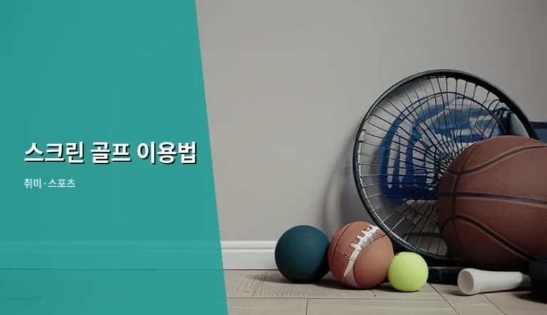 초보자를 위한 스크린 골프 이용법 및 단계별 가이드