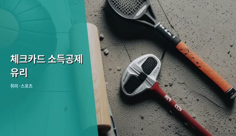 취미 생활 지출과 체크카드 소득공제 유리한 활용 전략