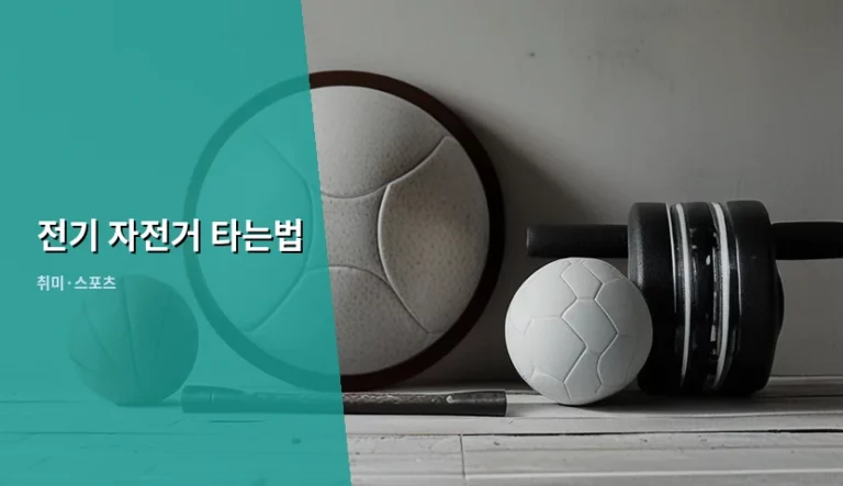 초보자를 위한 전기 자전거 타는법 및 안전 주행 가이드