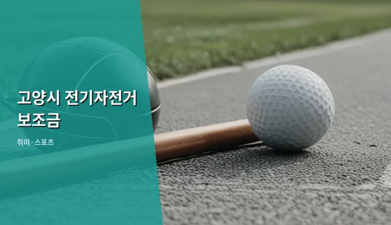 고양시 전기자전거 보조금 신청 방법 및 자격 요건 정리