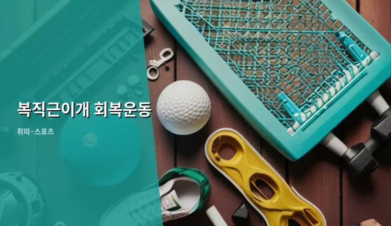 복직근이개 회복운동 방법과 주의사항 가이드